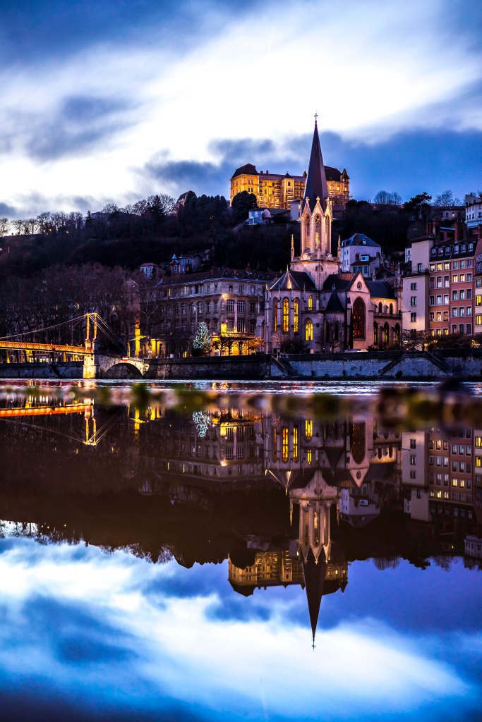 Lyon, France - Saint-Georges at night