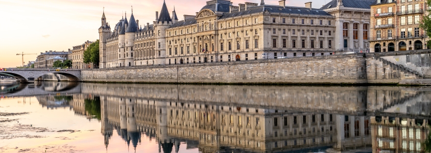 Paris, France: sunrise on Conciergerie